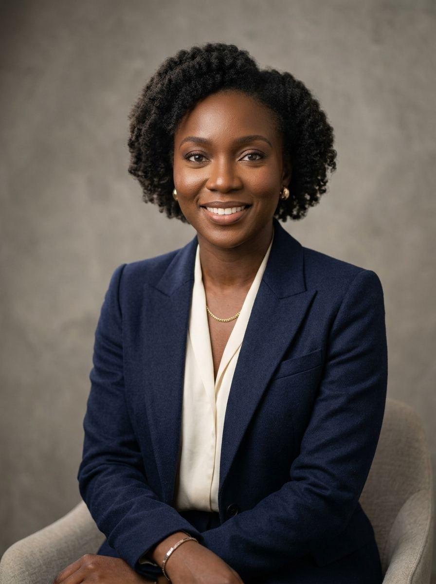 Sample portrait — to be replaced with a formal photograph of Adaeze N. Eze before publication.